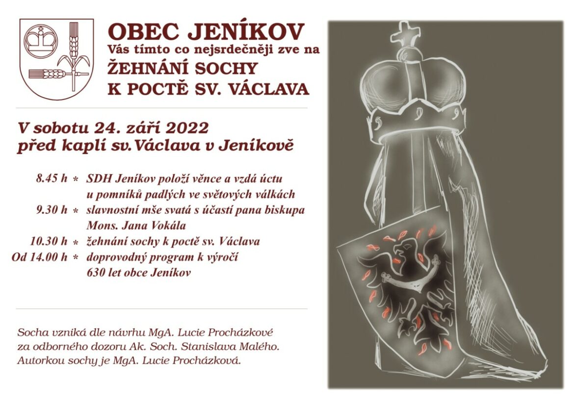 Žehnání sochy k poctě sv. Václava – Jeníkov